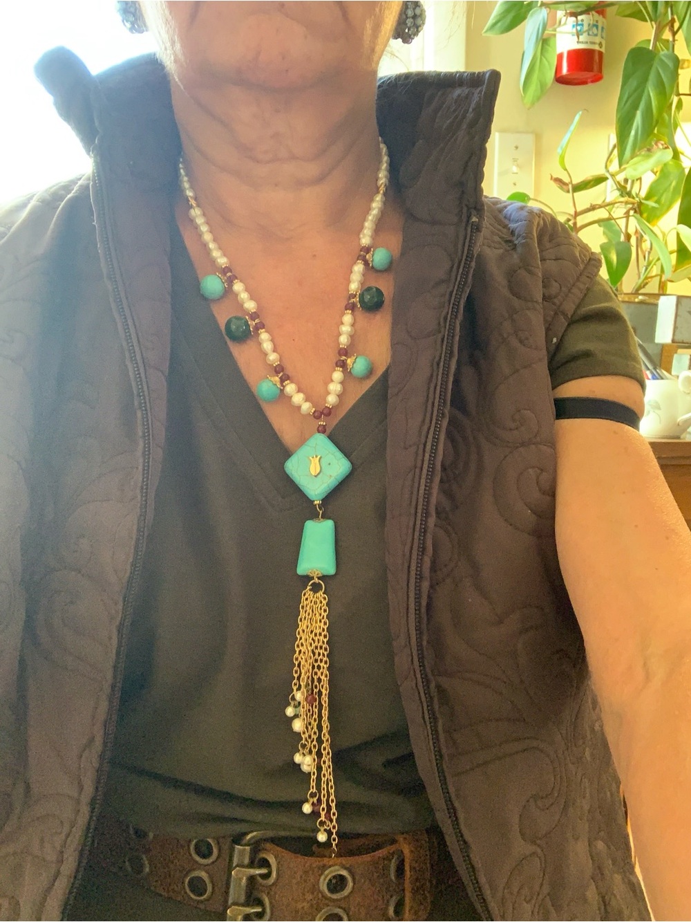Turquoise Statement Tassel Necklace - Women Jewelry